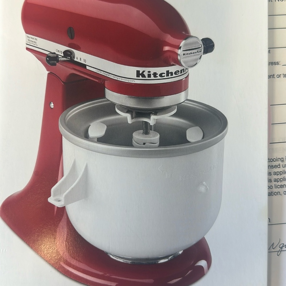 Brand new ice cream maker attachment